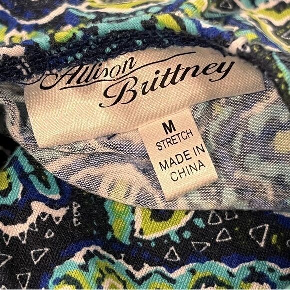 Allison Brittney Blue Paisley v-neck sleeveless Maxi Dress size small - Picture 7 of 11